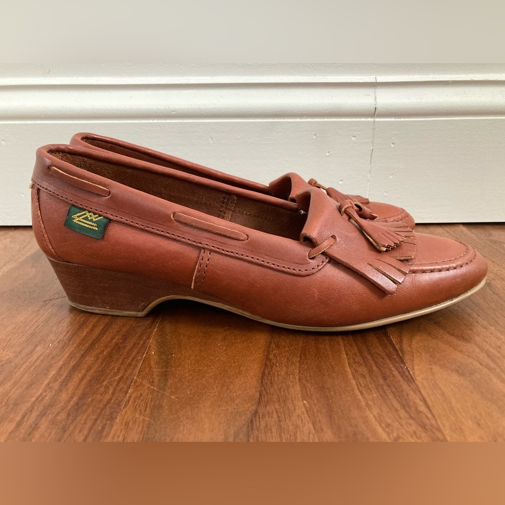 Maine Woods Heeled Leather Moccasins 10 Narrow - Picture 4 of 8
